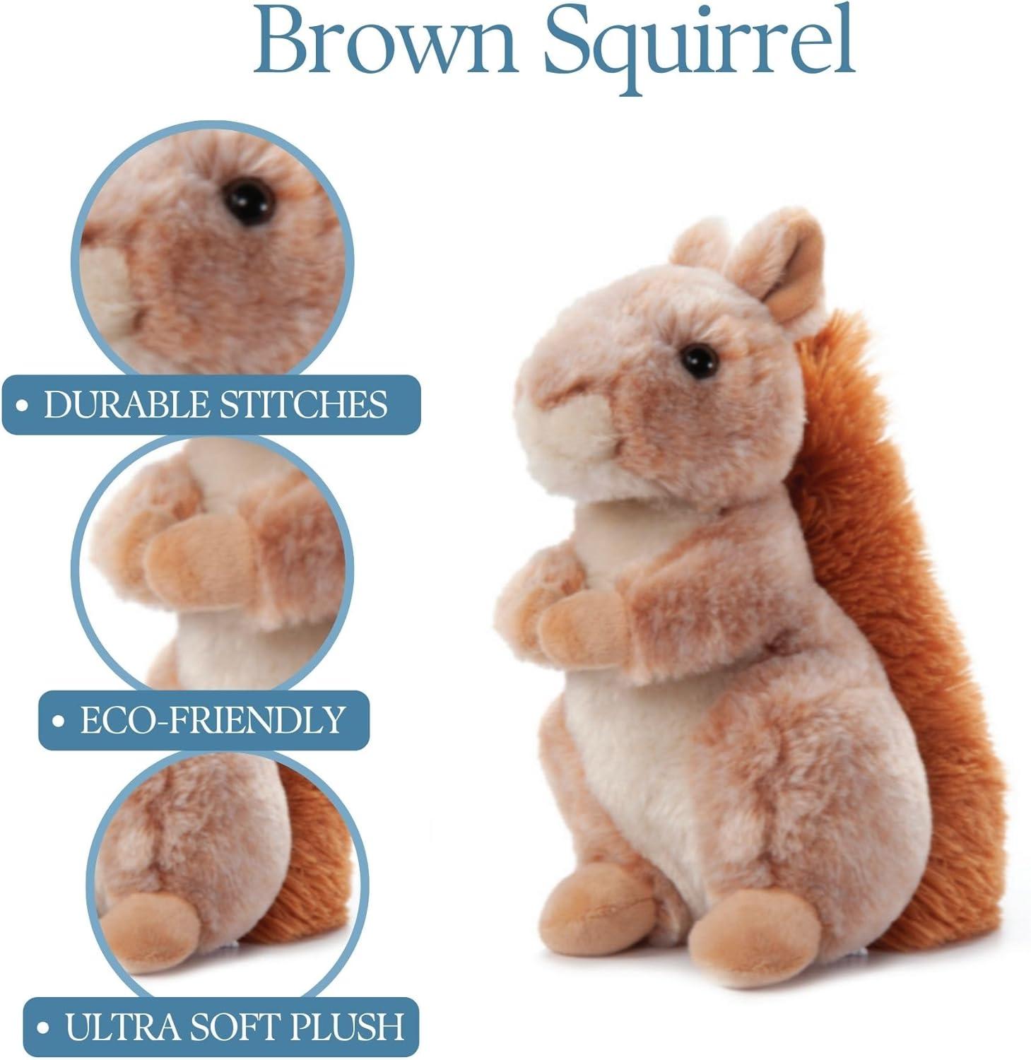 image:imageThe Petting Zoo Squirrel Stuffed Animal Plushie Gifts for Kids Wild Onez Wildlife Animals Brown Squirrel Plush Toy 9 inches