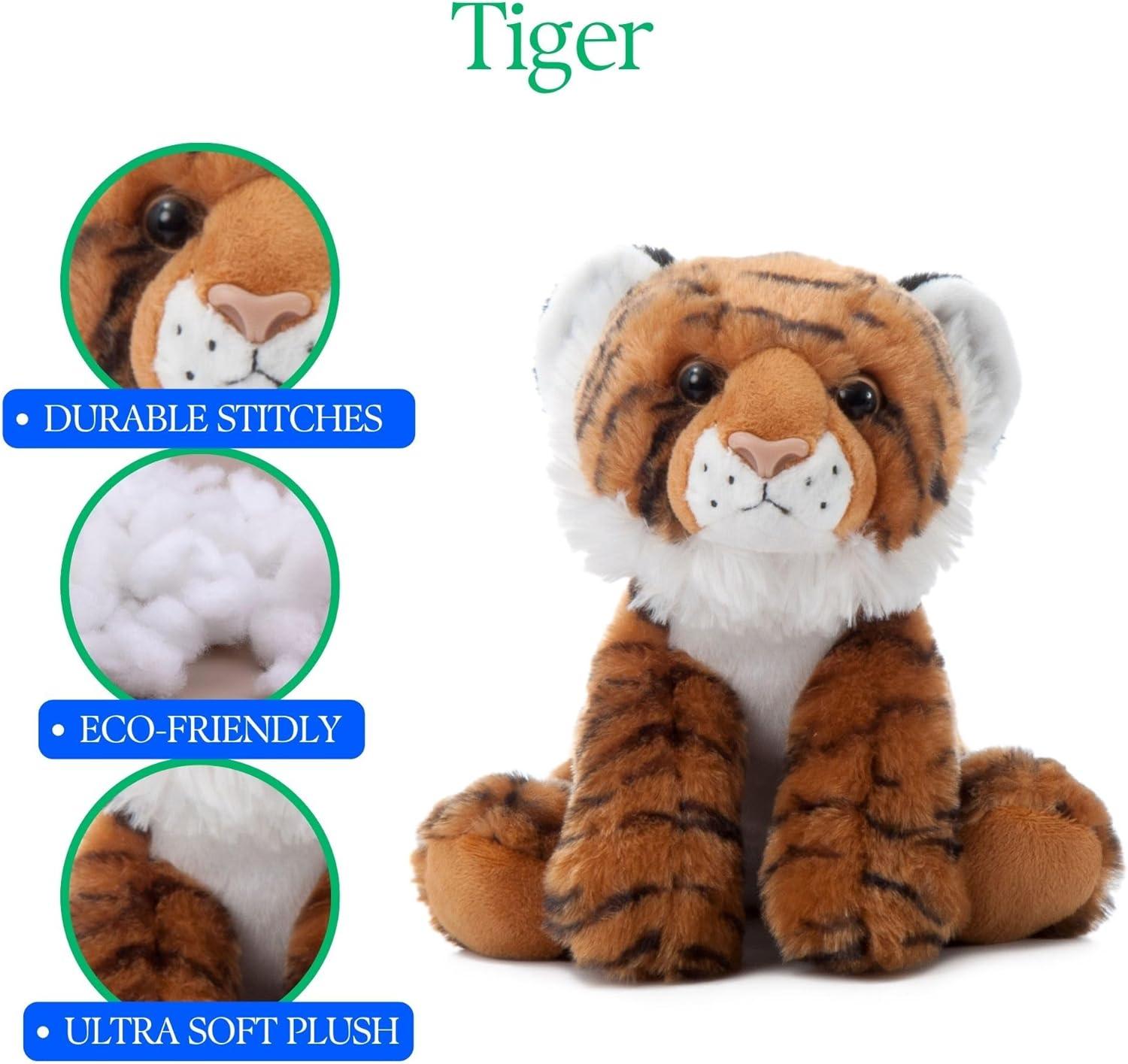 image:imageThe Petting Zoo Tiger Stuffed Animal Gifts for Kids Wild Onez Zoo Animals Tiger Plush Toy 9 inches8 inch