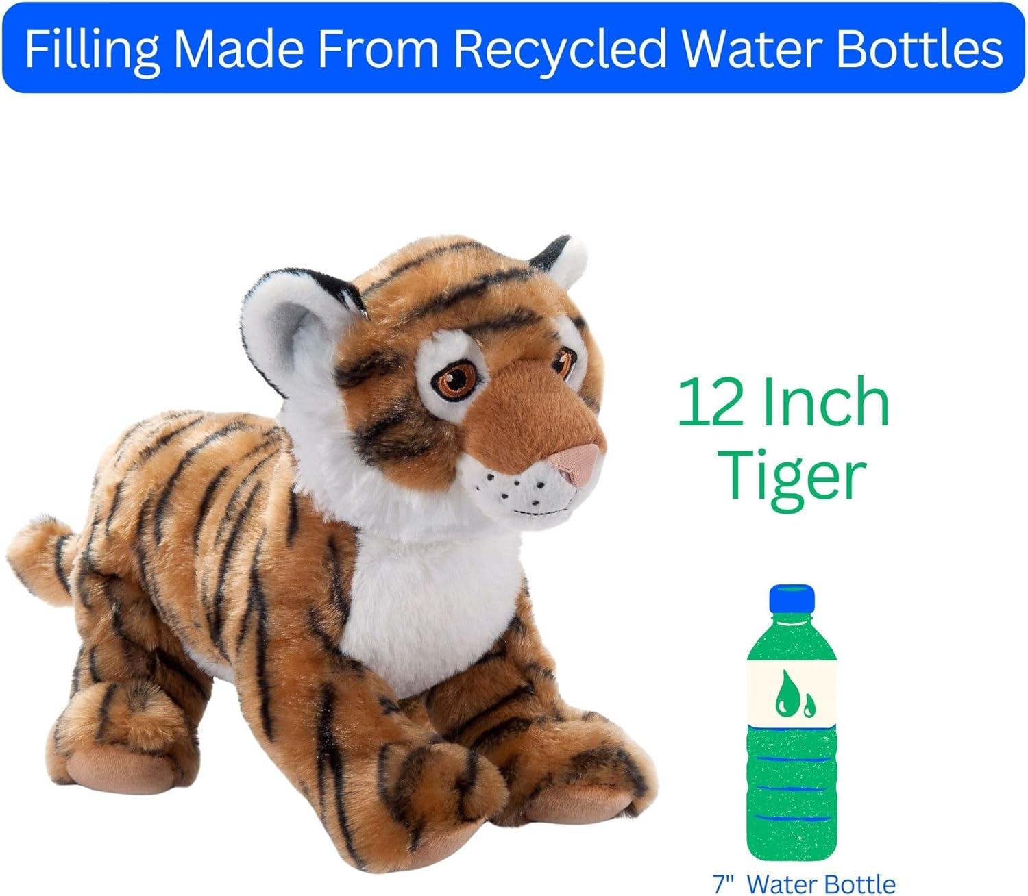 image:imageThe Petting Zoo Tiger Stuffed Animal Plushie Gifts for Kids Earth Keeperz Wildlife Animals Zoologee Striped Tiger Plush Toy 12 inches