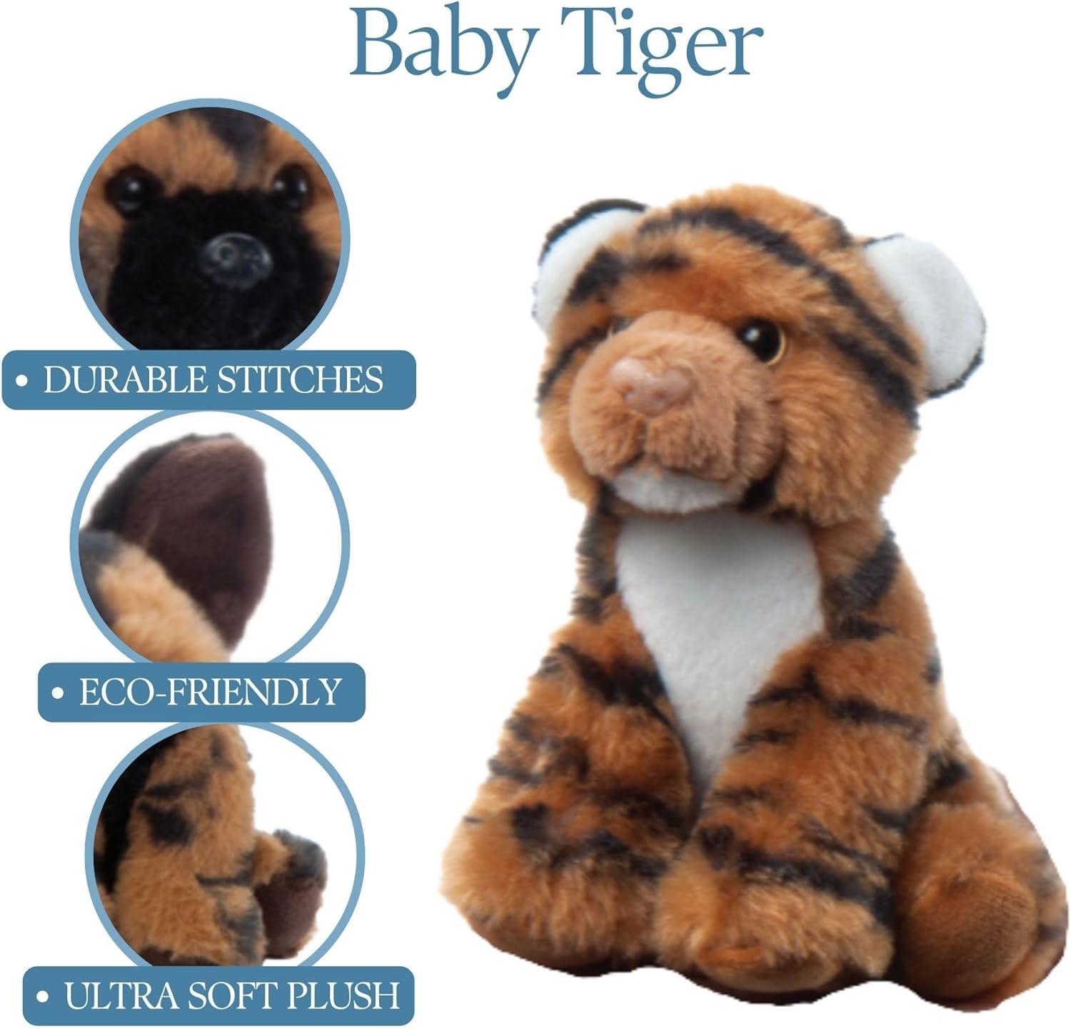 image:imageThe Petting Zoo Tiger Stuffed Animal Plushie Gifts for Kids Wild Onez Babiez Zoo Animals Orange Tiger Plush Toy 6 inches6 in Pack of 2