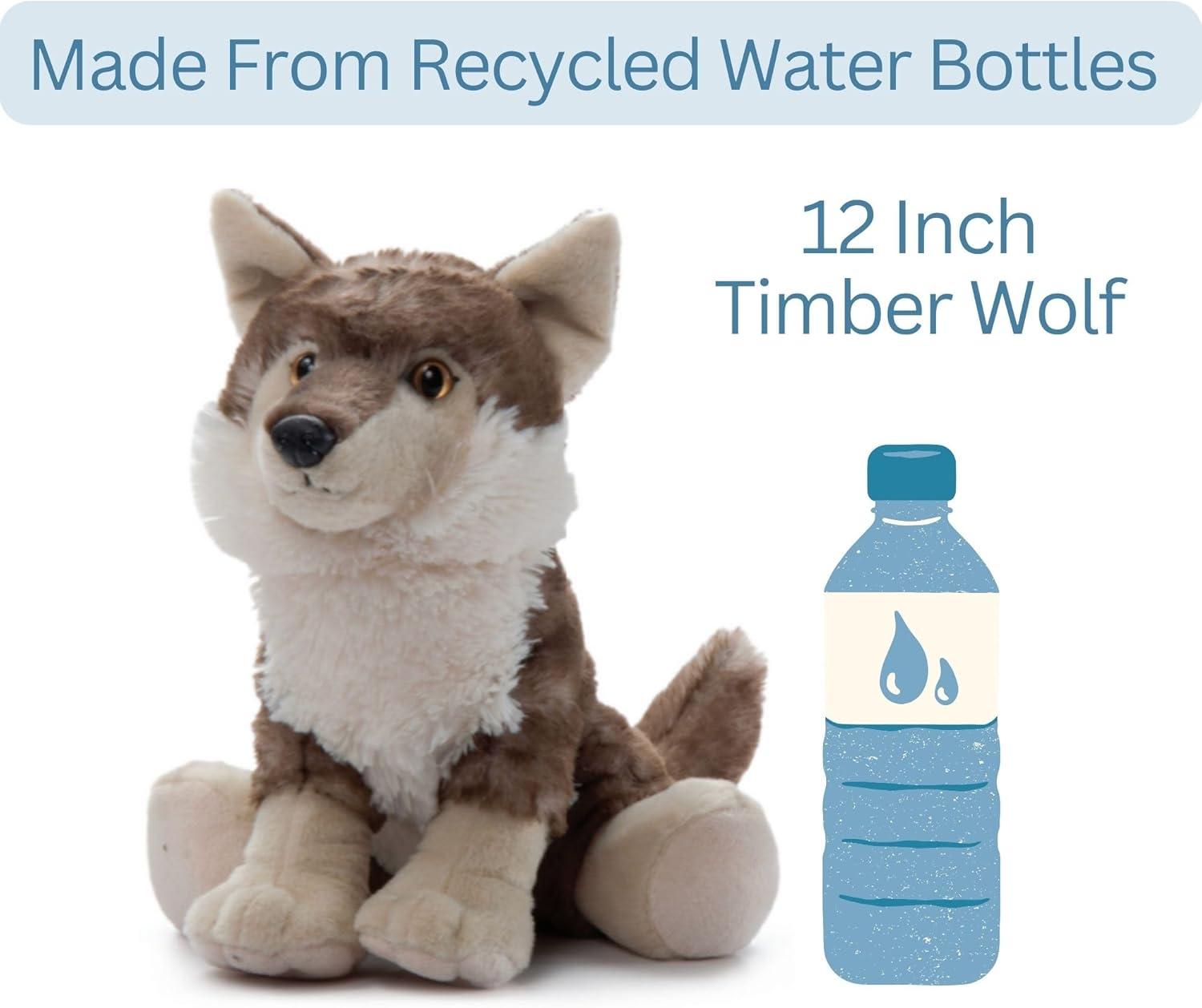 image:imageThe Petting Zoo Timber Wolf Stuffed Animal Gifts for Kids Wild Onez Zoo Animals Timber Wolf Plush Toy Sitting 12 inches