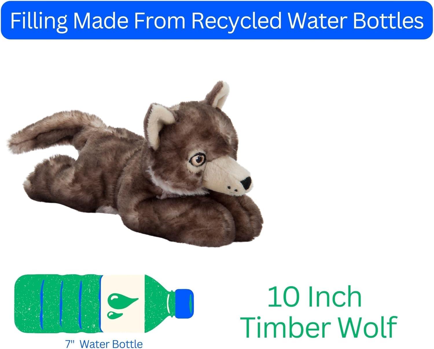 image:imageThe Petting Zoo Timber Wolf Stuffed Animal Plushie Gifts for Kids Earth Keeperz Wildlife Animals Zoologee Brown Timber Wolf Plush Toy 10 inches