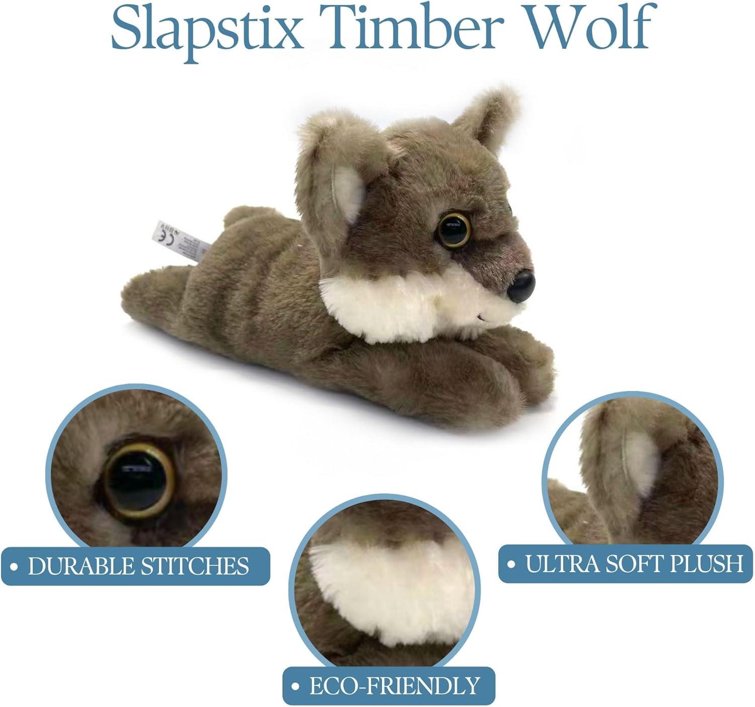 image:imageThe Petting Zoo Timber Wolf Stuffed Animal Plushie Slap Bracelet Gifts for Kids Slapstix Wildlife Animals Wolf Plush Toy 10 inches