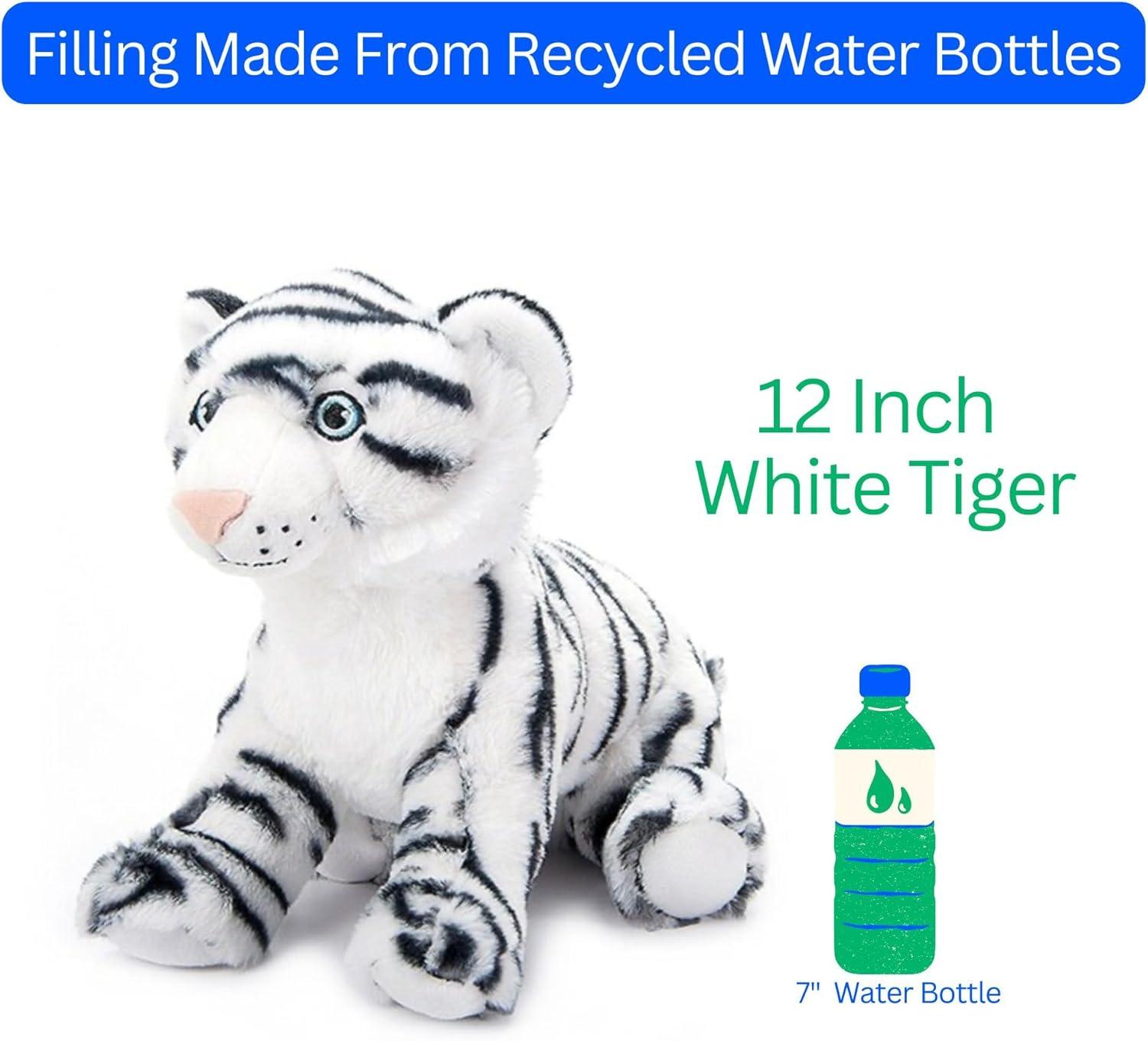 image:imageThe Petting Zoo White Tiger Stuffed Animal Plushie Gifts for Kids Earth Keeperz Wildlife Animals Zoologee White Tiger Plush Toy 12 inches