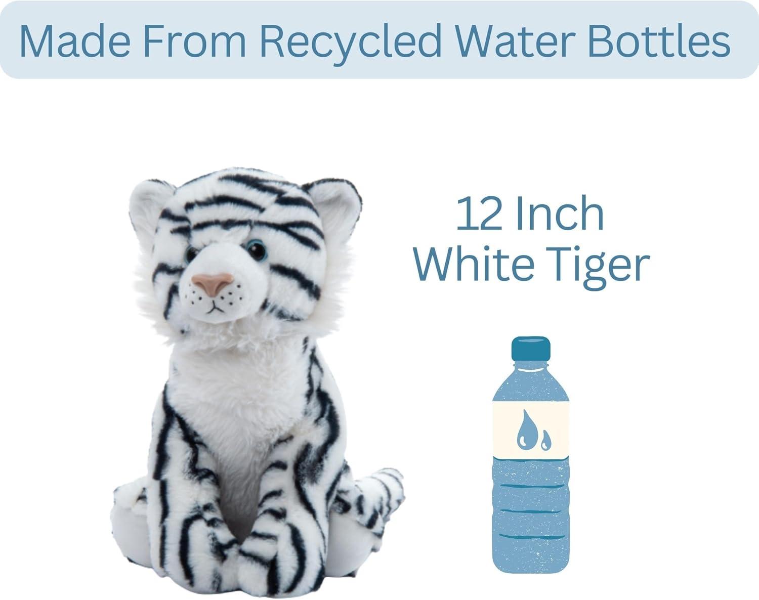 image:imageThe Petting Zoo White Tiger Stuffed Animal Plushie Gifts for Kids Wild Onez Zoo Animals White Tiger Plush Toy 12 inches