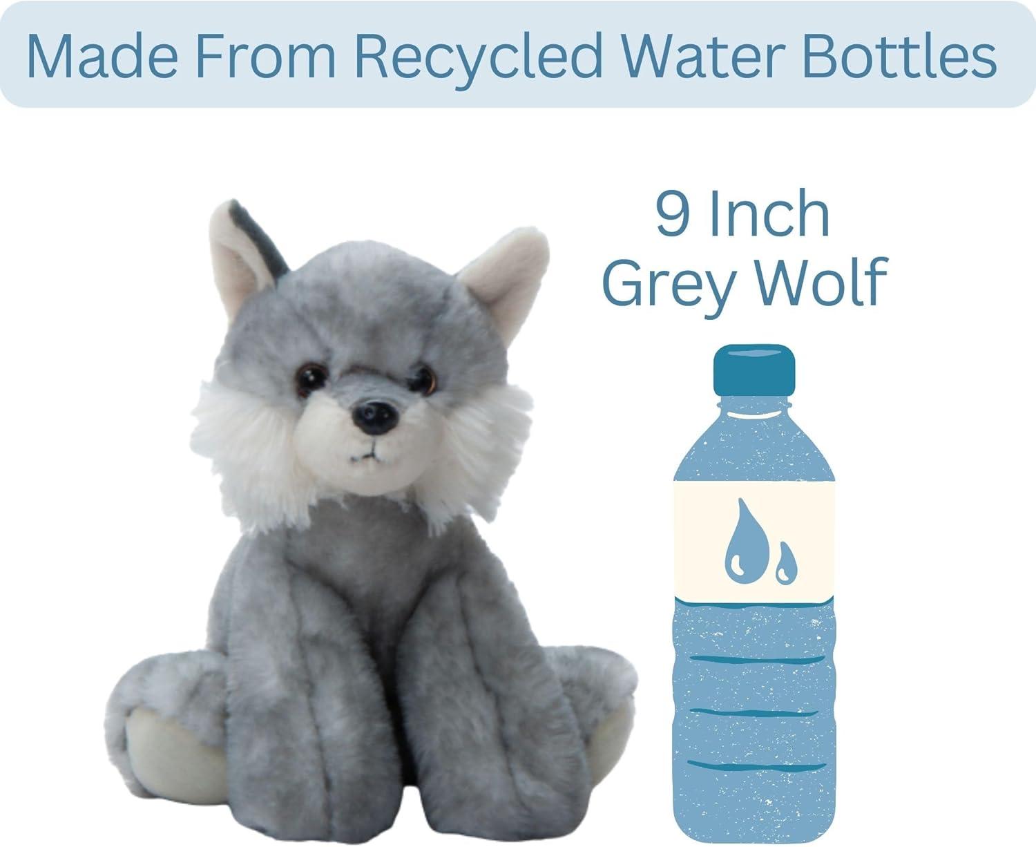 image:imageThe Petting Zoo Wolf Stuffed Animal Gifts for Kids Wild Onez Zoo Animals Grey Wolf Plush Toy 9 inchesSmall Pack of 2