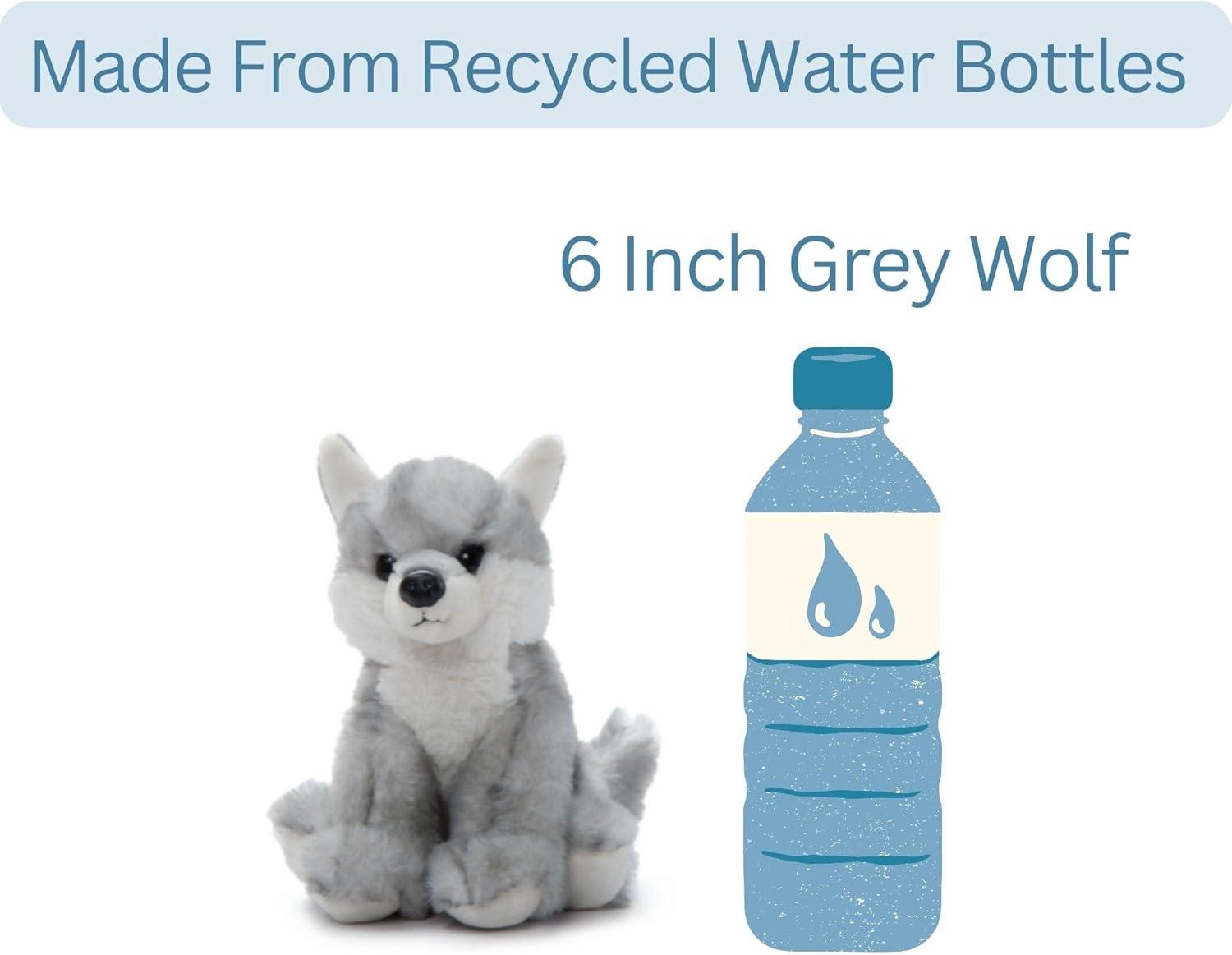 image:imageThe Petting Zoo Wolf Stuffed Animal Plushie Gifts for Kids Wild Onez Babiez Wildlife Animals Grey Wolf Plush Toy 6 inches6 in