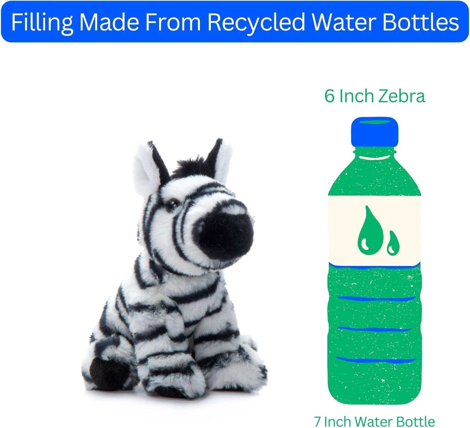 image:imageThe Petting Zoo Zebra Stuffed Animal Plushie Gifts for Kids Wild Onez Babiez Zoo Animals Zebra Plush Toy 6 inches