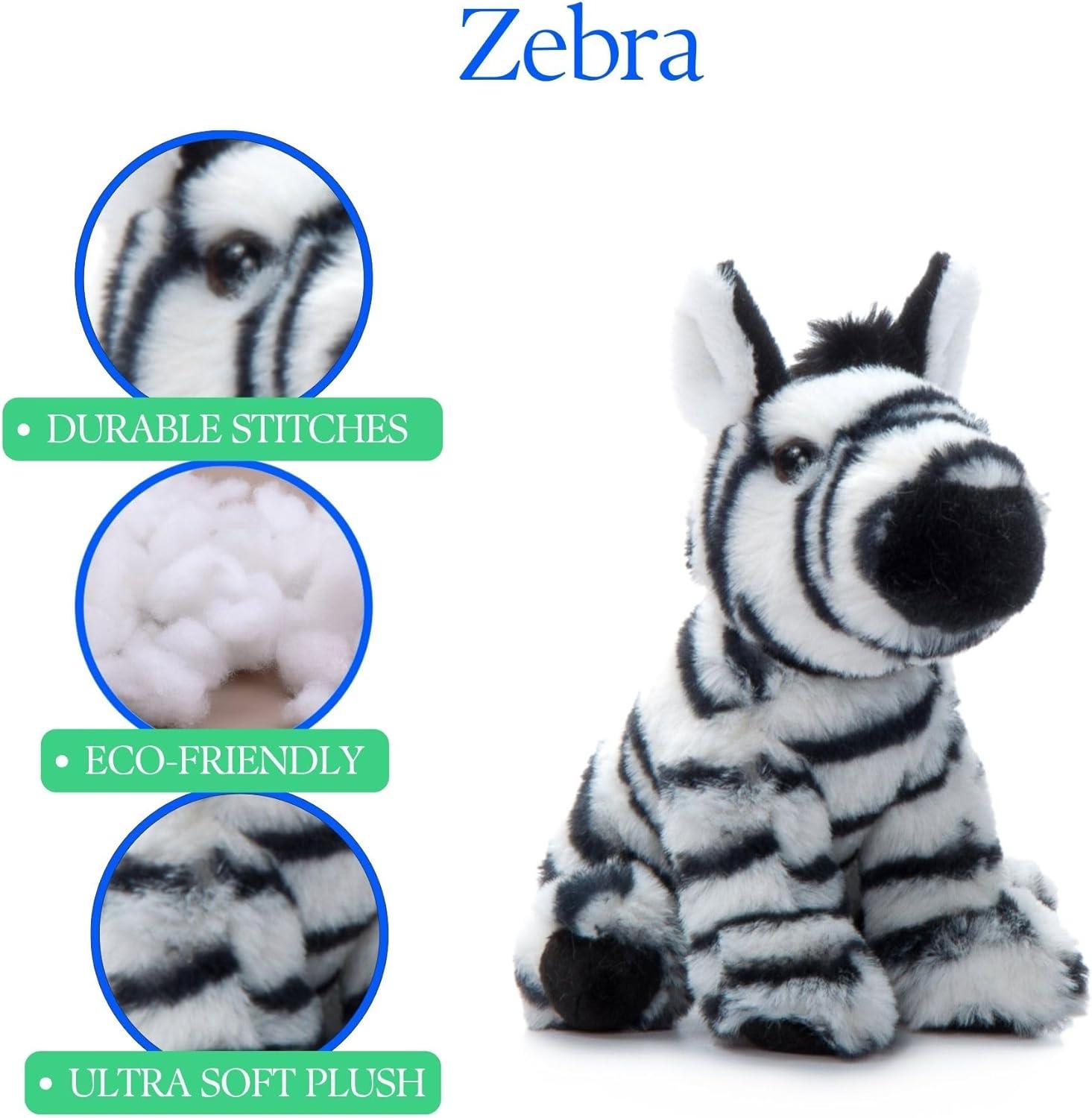 image:imageThe Petting Zoo Zebra Stuffed Animal Plushie Gifts for Kids Wild Onez Babiez Zoo Animals Zebra Plush Toy 6 inches