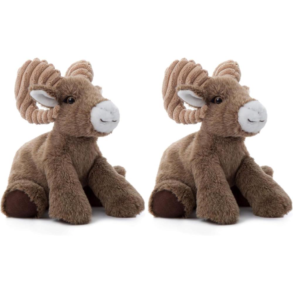 image:imageThe Petting Zoo Big Horn Sheep Stuffed Animal Plushie Gifts for Kids Wild Onez Wildlife Animals Sheep Plush Toy 9 inchesSmall Pack of 2