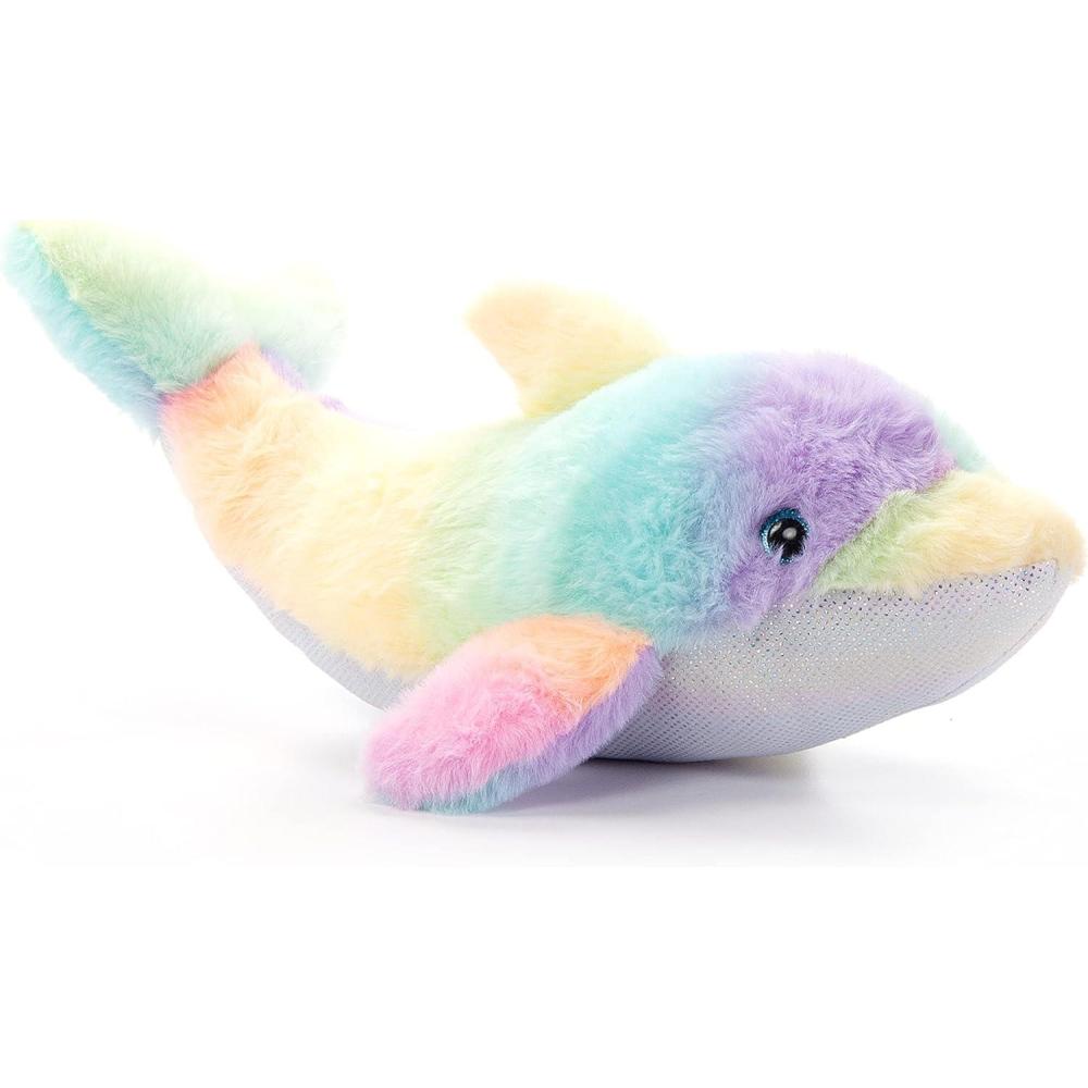 image:imageThe Petting Zoo Dolphin Stuffed Animal Plushie Ombrez Animals Rainbow Dolphin Plush Toy 14 inches