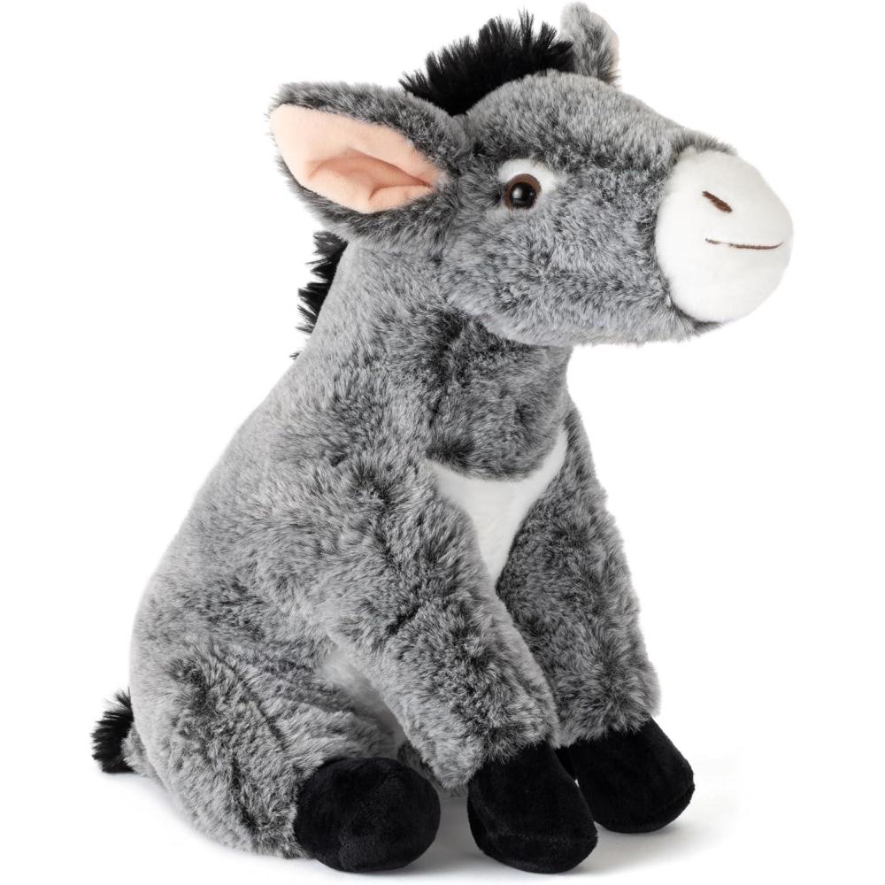 image:imageThe Petting Zoo Donkey Stuffed Animal Plushie Gifts for Kids Wild Onez Farm Animals Donkey Plush Toy 12 Inches
