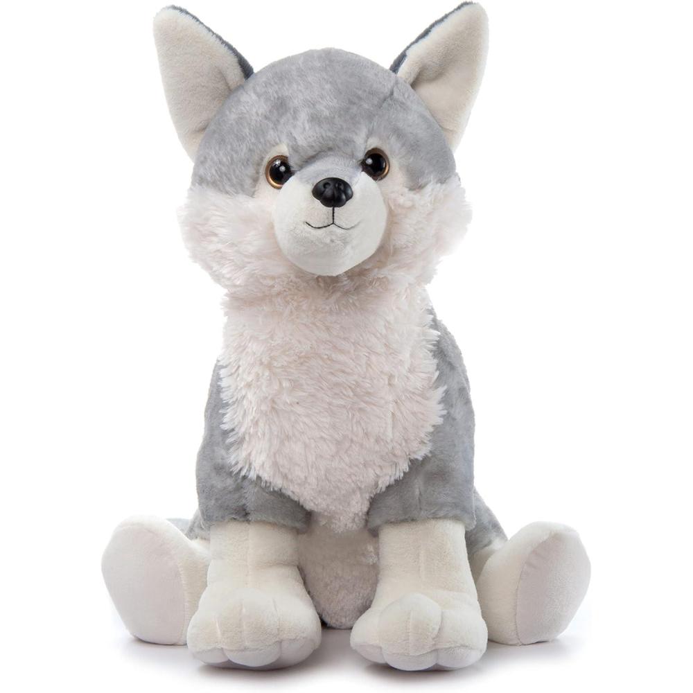 image:imageThe Petting Zoo Grey Wolf Stuffed Animal Gifts for Kids Wild Onez Zoo Animals Jumbo Grey Wolf Plush Toy 20 inches