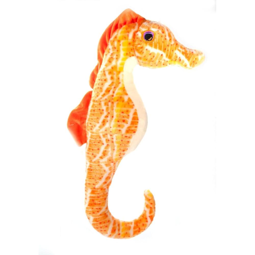 image:imageThe Petting Zoo Seahorse Stuffed Animal Plushie Gifts for Kids Earth Keeperz Sealife Animals Zoologee Orange Seahorse Plush Toy 15 inches