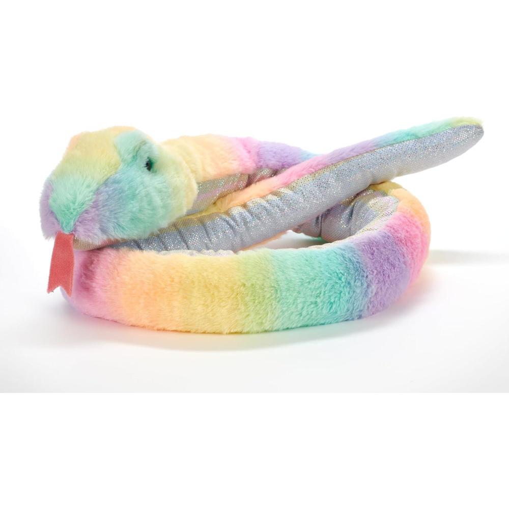 image:imageThe Petting Zoo Snake Stuffed Animal Plushie Ombrez Zoo Animals Rainbow Snake Plush Toy 54 inches