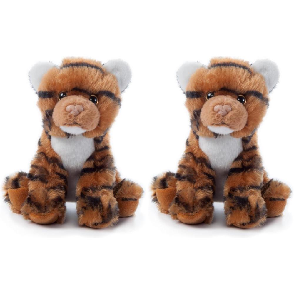 image:imageThe Petting Zoo Tiger Stuffed Animal Plushie Gifts for Kids Wild Onez Babiez Zoo Animals Orange Tiger Plush Toy 6 inches6 in Pack of 2