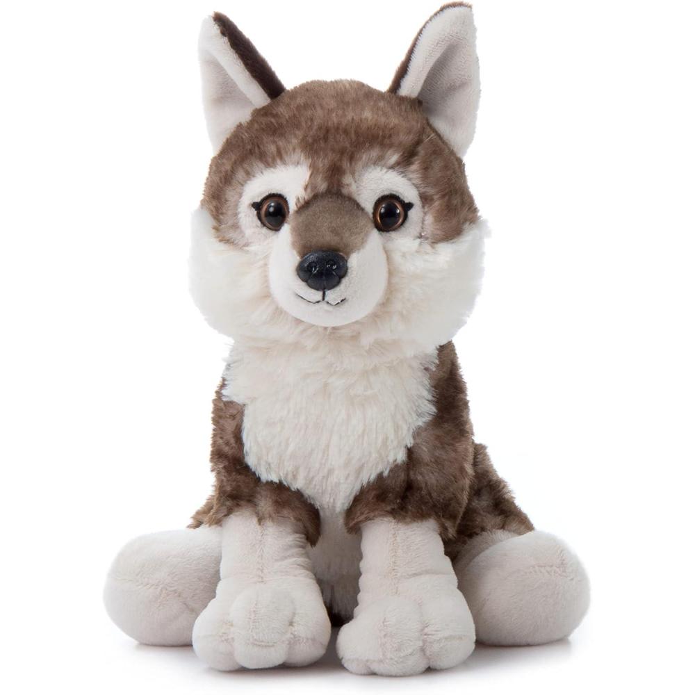 image:imageThe Petting Zoo Timber Wolf Stuffed Animal Gifts for Kids Wild Onez Zoo Animals Timber Wolf Plush Toy Sitting 12 inches