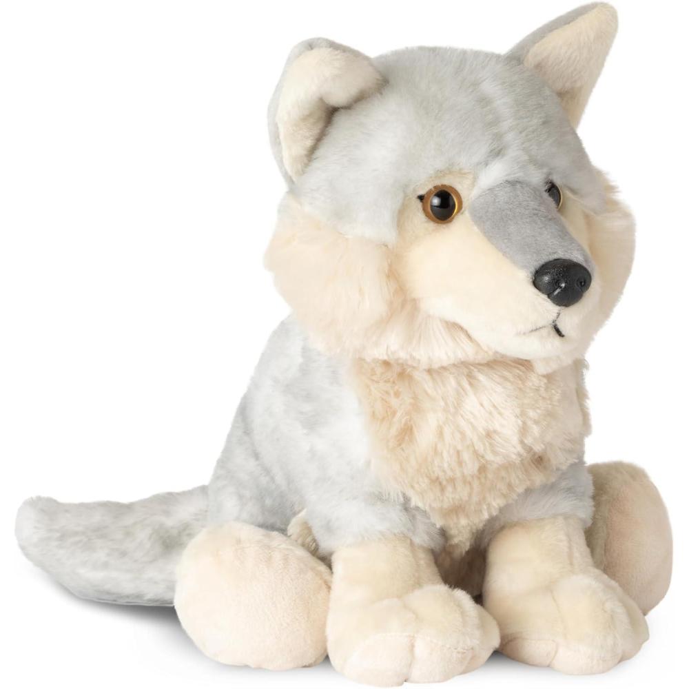image:imageThe Petting Zoo Wolf Stuffed Animal Gifts for Kids Wild Onez Zoo Animals Grey Wolf Plush Toy 12 inches