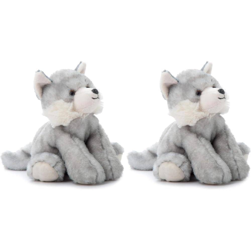 image:imageThe Petting Zoo Wolf Stuffed Animal Gifts for Kids Wild Onez Zoo Animals Grey Wolf Plush Toy 9 inchesSmall Pack of 2