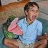 The Petting Zoo Dinosaur T-Rex Stuffed Animal Plushie, Gifts for Kids, Puppetz Animals, Green T-Rex Plush Toy 12 Inches