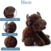 The Petting Zoo Floppy Bison Stuffed Animal Plushie, Gifts for Kids, Wild Onez Wildlife Animals, Bison Plush Toy 9 inches(8 inch (Pack of 2))