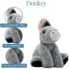 The Petting Zoo Floppy Donkey Stuffed Animal Plushie, Gifts for Kids, Wild Onez Wildlife Animals, Donkey Plush Toy 9 Inches