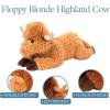 The Petting Zoo Floppy Highland Cow Plushie Stuffed Animal, Gifts for Kids, Wild Onez Wildlife Animals, Blonde Cow Plush Toy, 24 inches