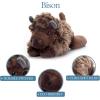 The Petting Zoo Grey Wolf Stuffed Animal Plushie, Gifts for Kids, Scoopz Wildlife Animals, Wolf Plush Toy, 8 inches(Bison)