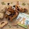 The Petting Zoo Grey Wolf Stuffed Animal Plushie, Gifts for Kids, Scoopz Wildlife Animals, Wolf Plush Toy, 8 inches(Bobcat)