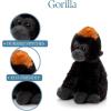 The Petting Zoo Grey Wolf Stuffed Animal Plushie, Gifts for Kids, Scoopz Wildlife Animals, Wolf Plush Toy, 8 inches(Gorilla)