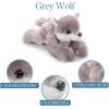 The Petting Zoo Grey Wolf Stuffed Animal Plushie, Gifts for Kids, Scoopz Wildlife Animals, Wolf Plush Toy, 8 inches(Grey Wolf)