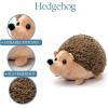 The Petting Zoo Grey Wolf Stuffed Animal Plushie, Gifts for Kids, Scoopz Wildlife Animals, Wolf Plush Toy, 8 inches(Hedgehog)