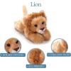 The Petting Zoo Grey Wolf Stuffed Animal Plushie, Gifts for Kids, Scoopz Wildlife Animals, Wolf Plush Toy, 8 inches(Lion)