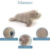 The Petting Zoo Grey Wolf Stuffed Animal Plushie, Gifts for Kids, Scoopz Wildlife Animals, Wolf Plush Toy, 8 inches(Manatee)