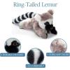 The Petting Zoo Grey Wolf Stuffed Animal Plushie, Gifts for Kids, Scoopz Wildlife Animals, Wolf Plush Toy, 8 inches(Ring-tailed Lemur)