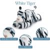 The Petting Zoo Grey Wolf Stuffed Animal Plushie, Gifts for Kids, Scoopz Wildlife Animals, Wolf Plush Toy, 8 inches(White Tiger)