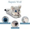 The Petting Zoo Grey Wolf Stuffed Animal Plushie Slap Bracelet, Gifts for Kids, Slapstix Wildlife Animals, Wolf Plush Toy, 10 inches