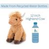 The Petting Zoo Highland Cow Plushie Stuffed Animal, Gifts for Kids, Wild Onez Wildlife Animals, Blonde Cow Plush Toy, 12 inches