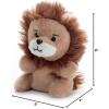 The Petting Zoo Lion Stuffed Animal Plushie, Gifts for Kids, Nuggetz Wildlife Animals, Brown Lion Plush Toy, 6 inches(Small)
