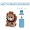 The Petting Zoo Lion Stuffed Animal Plushie, Gifts for Kids, Nuggetz Wildlife Animals, Brown Lion Plush Toy, 6 inches(Small)