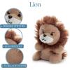 The Petting Zoo Lion Stuffed Animal Plushie, Gifts for Kids, Nuggetz Wildlife Animals, Brown Lion Plush Toy, 6 inches(Small)