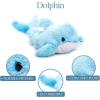 The Petting Zoo Seahorse Stuffed Animal Plushie, Gifts for Kids, Scoopz Sealife Animals, Seahorse Plush Toy, 8 inches(Blue Dolphin)