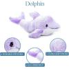 The Petting Zoo Seahorse Stuffed Animal Plushie, Gifts for Kids, Scoopz Sealife Animals, Seahorse Plush Toy, 8 inches(Purple Dolphin)