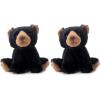 The Petting Zoo Bear Stuffed Animal, Gifts for Kids, Wild Onez Zoo Animals, Black Bear Plush Toy 9 inches(Small (Pack of 2))