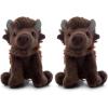 The Petting Zoo Bison Stuffed Animal Plushie, Gifts for Kids, Wild Onez Babiez Zoo Animals, Bison Plush Toy 6 inches(6 in (Pack of 2))