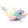 The Petting Zoo Dolphin Stuffed Animal Plushie, Ombrez Animals, Rainbow Dolphin Plush Toy 14 inches