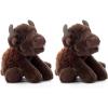 The Petting Zoo Floppy Bison Stuffed Animal Plushie, Gifts for Kids, Wild Onez Wildlife Animals, Bison Plush Toy 9 inches(8 inch (Pack of 2))