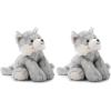 The Petting Zoo Wolf Stuffed Animal, Gifts for Kids, Wild Onez Zoo Animals, Grey Wolf Plush Toy 9 inches(Small (Pack of 2))