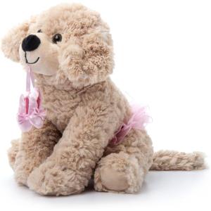 The Petting Zoo Ballerina Scruffy Dog Stuffed Animal, Gifts for Kids, Caramel Brown Dog Plush Toy 10 Inches