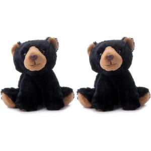 The Petting Zoo Bear Stuffed Animal, Gifts for Kids, Wild Onez Zoo Animals, Black Bear Plush Toy 9 inches(Small (Pack of 2))